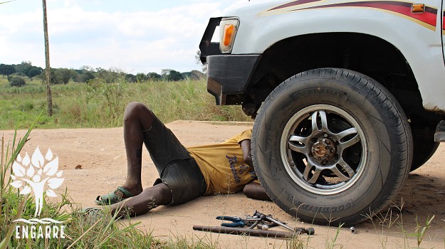 fundi repairing car in tanzania